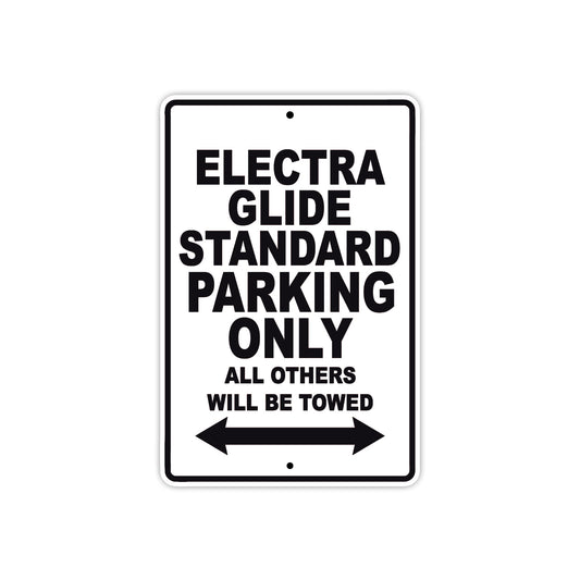Harley Davidson Electra Glide Standard Parking Only All Others Will Be Towed Aluminum Decor Garage Sign