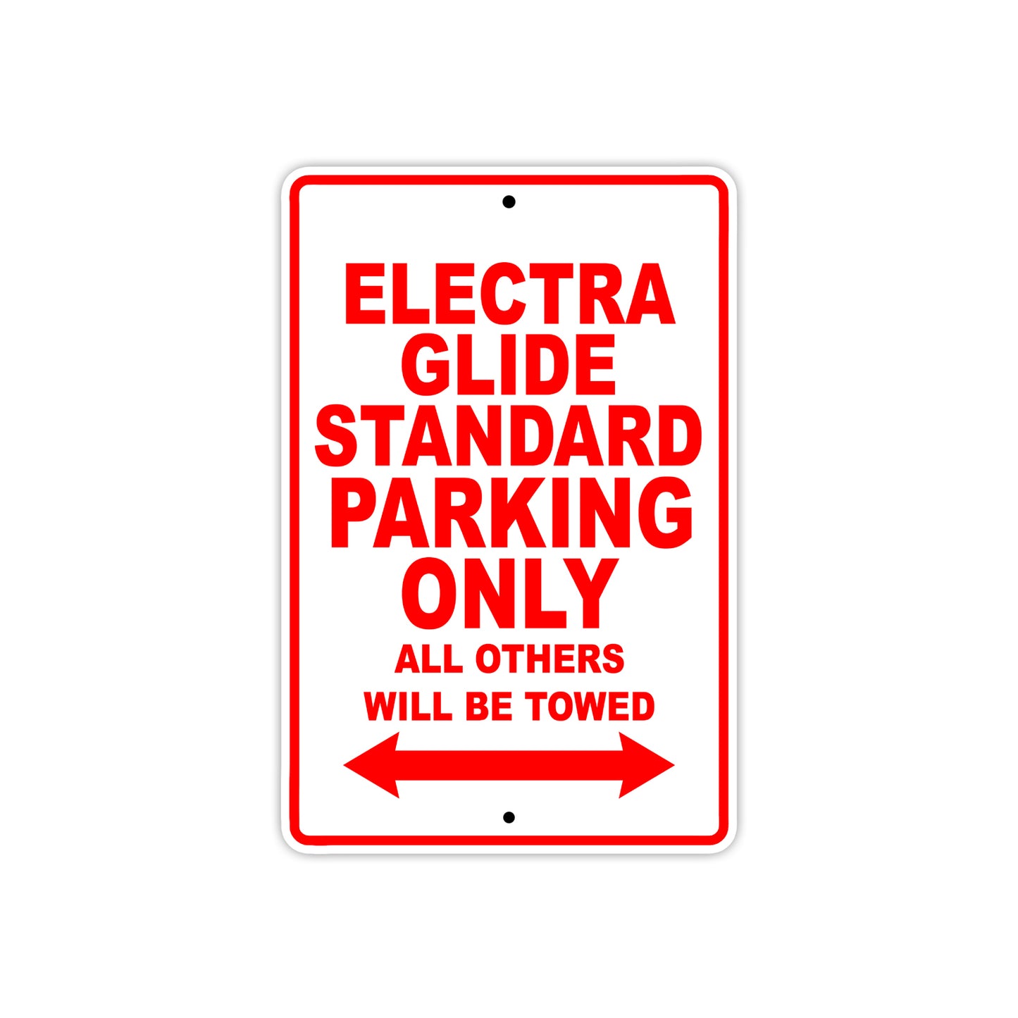 Harley Davidson Electra Glide Standard Parking Only All Others Will Be Towed Aluminum Decor Garage Sign