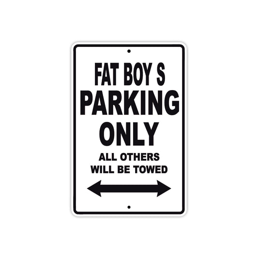 Harley Davidson Fat Boy S Parking Only All Others Will Be Towed Aluminum Decor Garage Sign