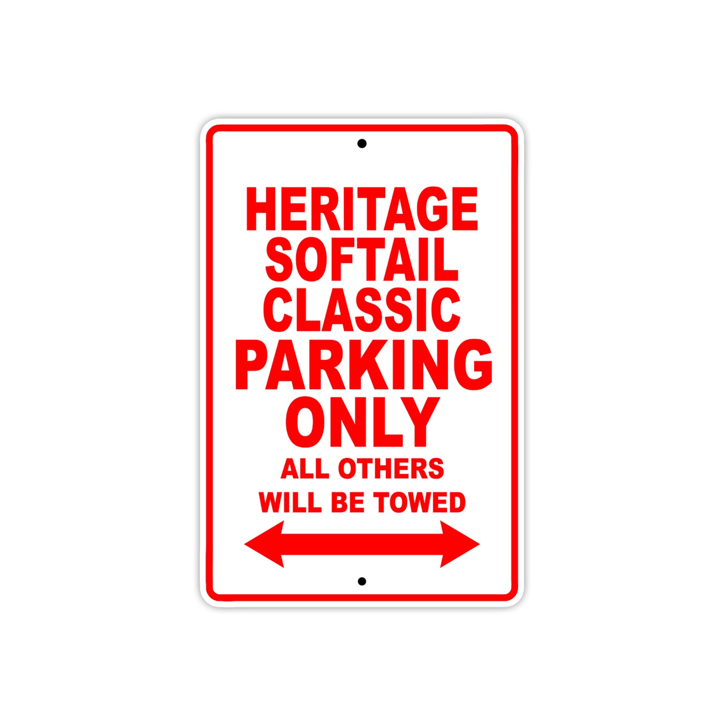 Harley Davidson Heritage Softail Classic Parking Only All Others Will Be Towed Aluminum Decor Garage Sign
