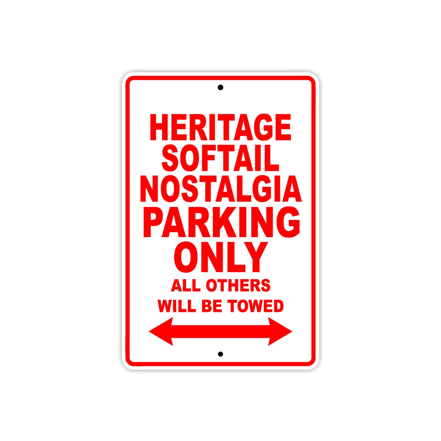 Harley Davidson Heritage Softail Nostalgia Parking Only All Others Will Be Towed Aluminum Decor Garage Sign