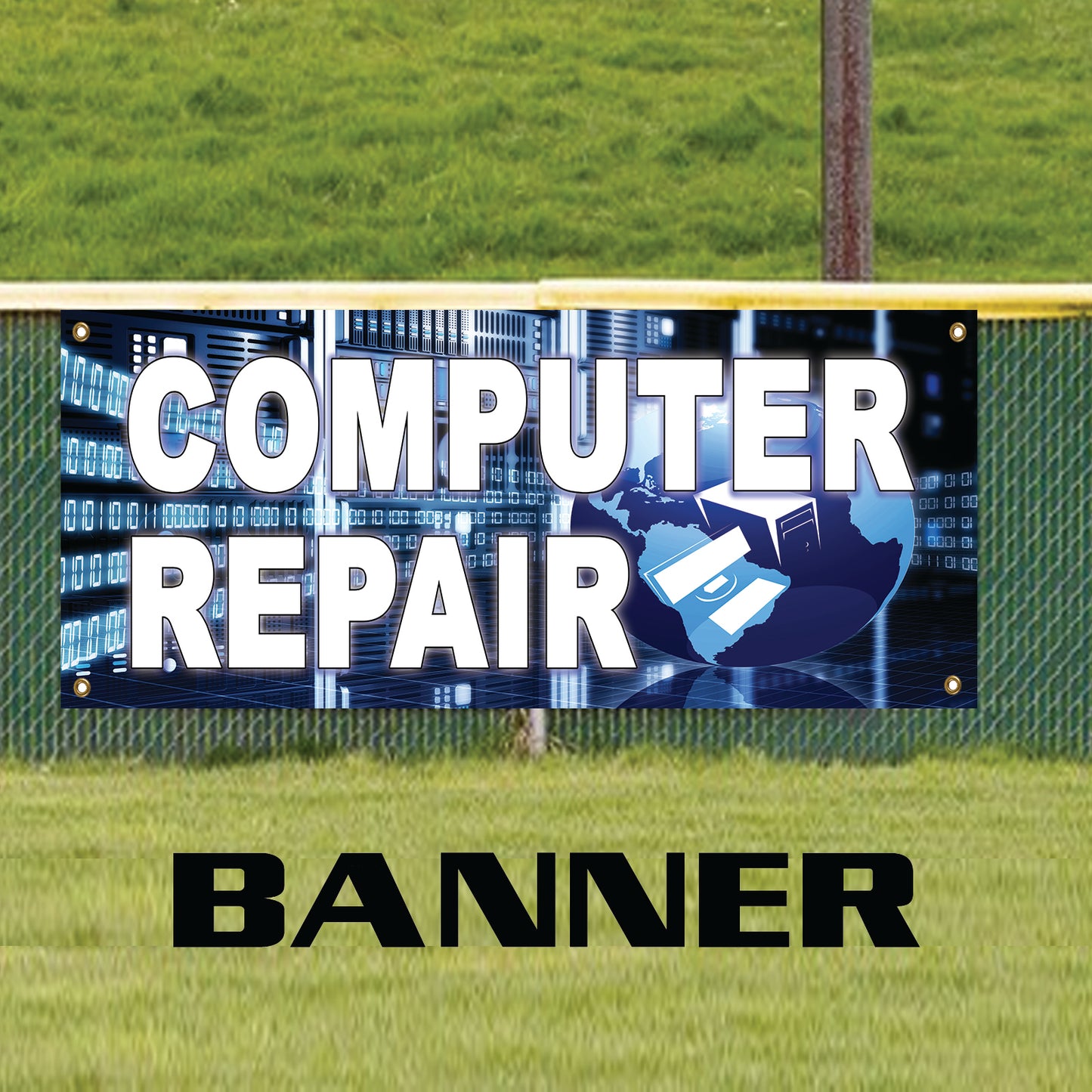Computer Repair Software Hardware Shop Marketing Vinyl Banner Sign