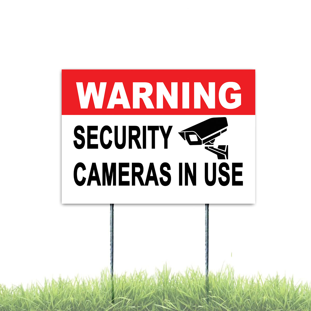 Warning Security Cameras In Use Yard Sign