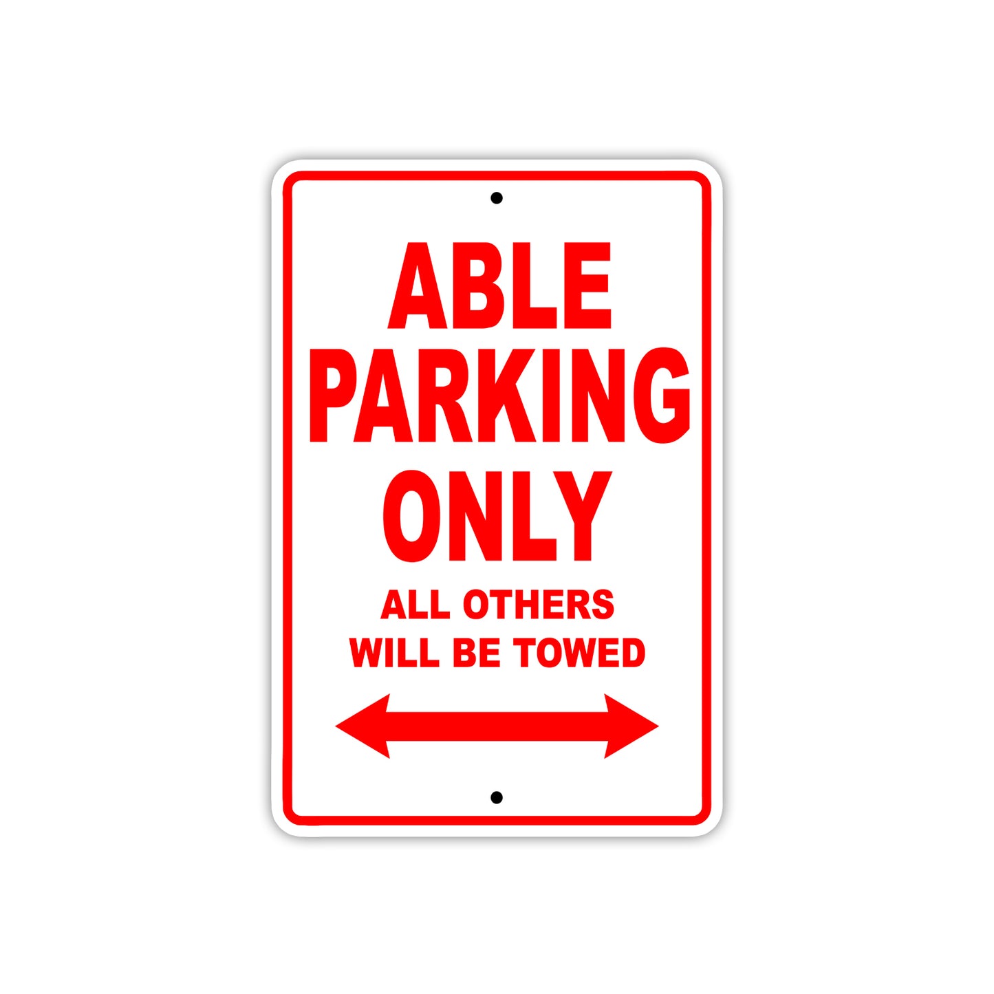 Able Parking Only All Others Will Be Towed Sea Ocean Beach Lake Boat Aluminum Metal Sign Plate