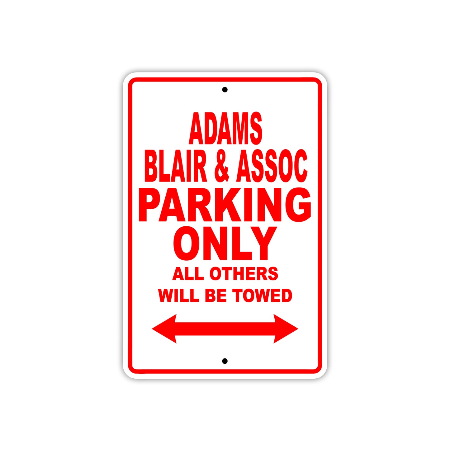 Adams Blair & Assoc Parking Only All Others Will Be Towed Sea Ocean Beach Lake Boat Aluminum Metal Sign Plate
