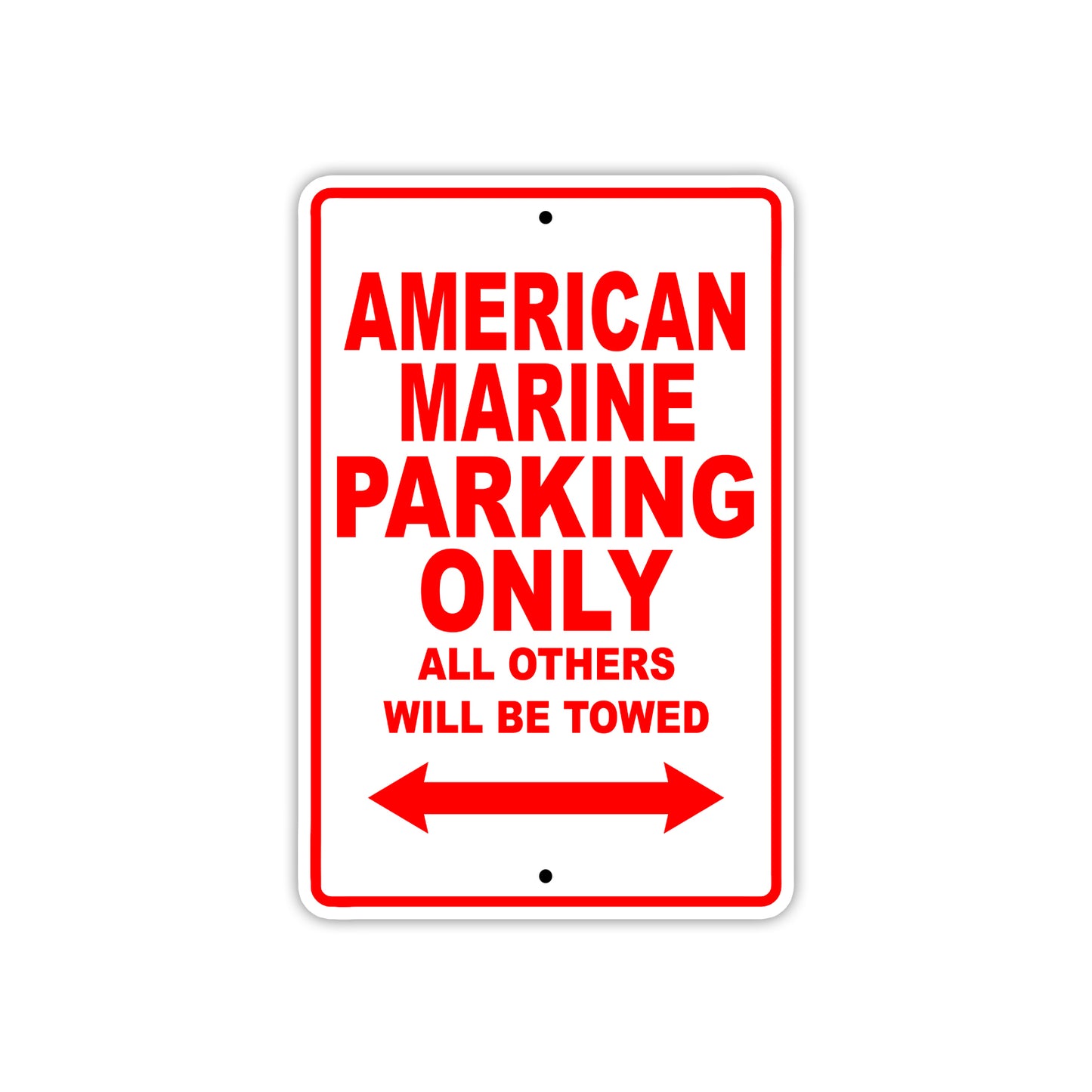 American Marine Parking Only All Others Will Be Towed Sea Ocean Beach Lake Boat Aluminum Metal Sign Plate