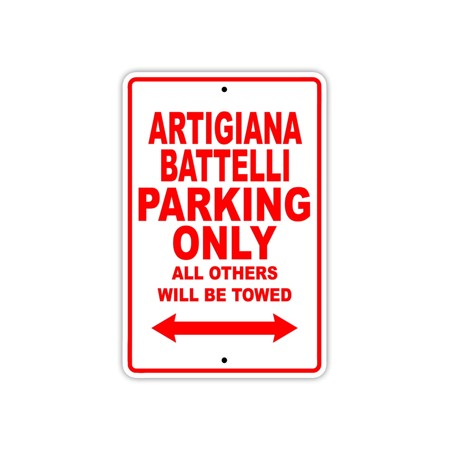 Artigiana Battelli Parking Only All Others Will Be Towed Sea Ocean Beach Lake Boat Aluminum Metal Sign Plate