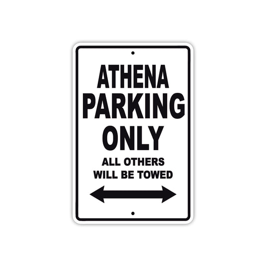 Athena Parking Only All Others Will Be Towed Sea Ocean Beach Lake Boat Aluminum Metal Sign Plate