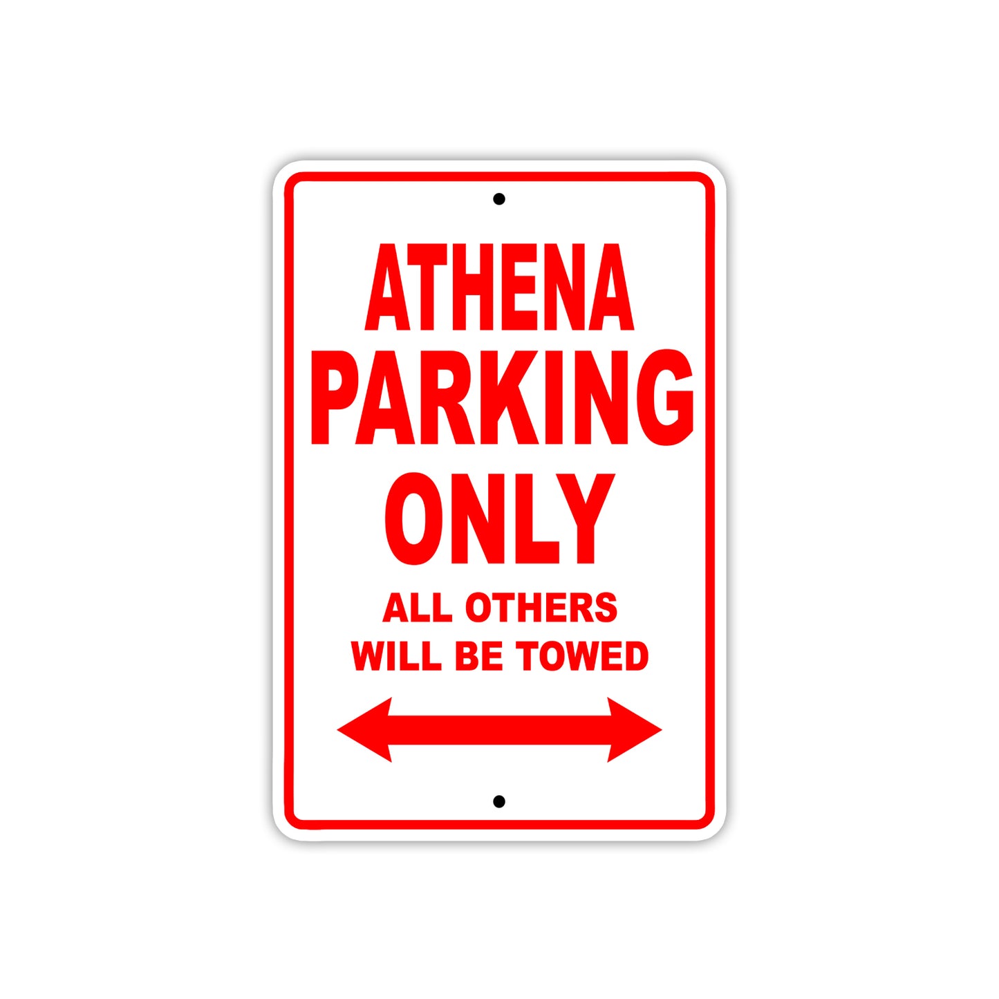Athena Parking Only All Others Will Be Towed Sea Ocean Beach Lake Boat Aluminum Metal Sign Plate