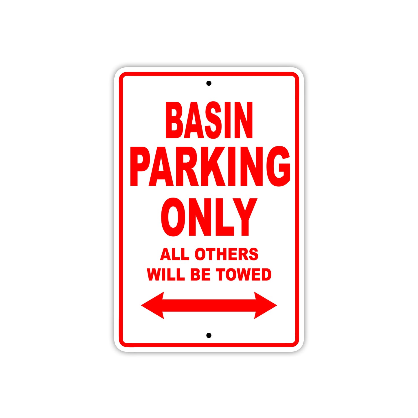Basin Parking Only All Others Will Be Towed Sea Ocean Beach Lake Boat Aluminum Metal Sign Plate