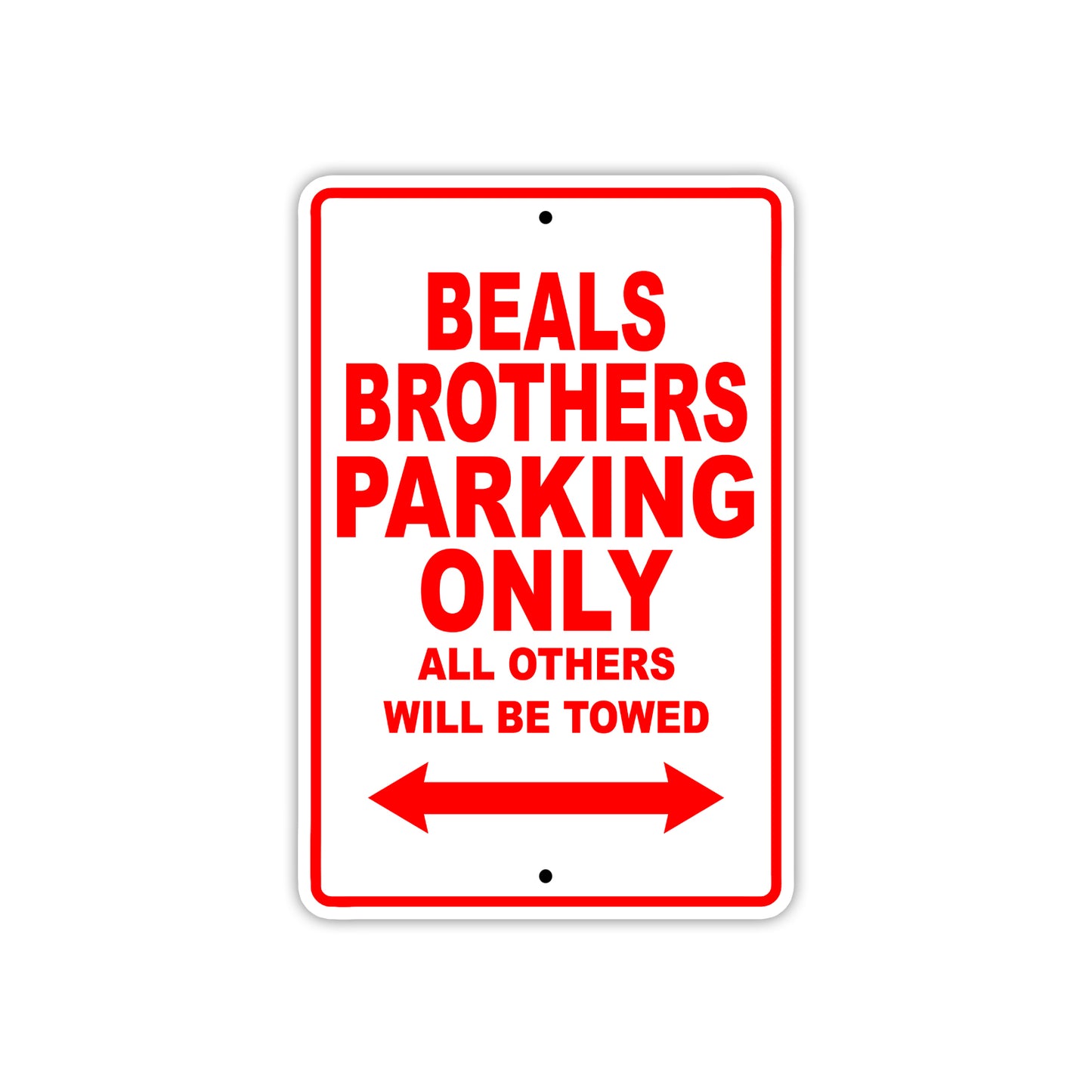 Beals Brothers Parking Only All Others Will Be Towed Sea Ocean Beach Lake Boat Aluminum Metal Sign Plate