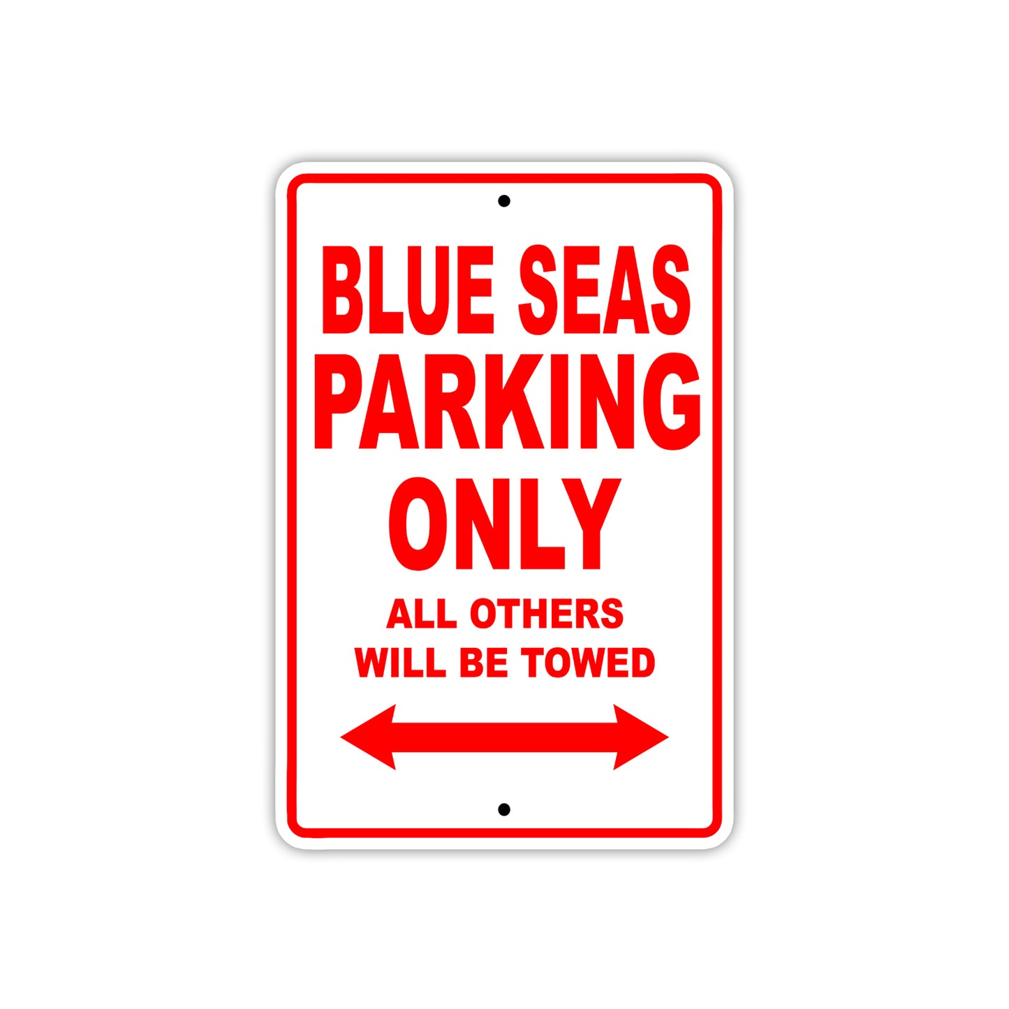 Blue Seas Parking Only All Others Will Be Towed Sea Ocean Beach Lake Boat Aluminum Metal Sign Plate