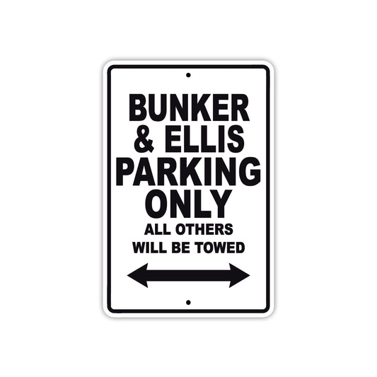 Bunker & Ellis Boats Parking Only All Others Will Be Towed Sea Ocean Beach Lake Boat Aluminum Metal Sign Plate