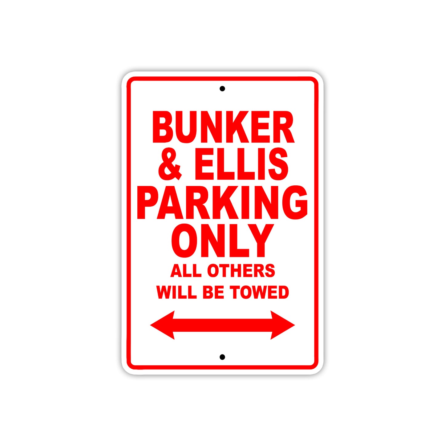 Bunker & Ellis Boats Parking Only All Others Will Be Towed Sea Ocean Beach Lake Boat Aluminum Metal Sign Plate