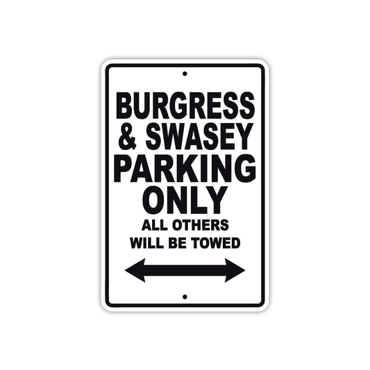 Burgress & Swasey Boats Parking Only All Others Will Be Towed Sea Ocean Beach Lake Boat Aluminum Metal Sign Plate
