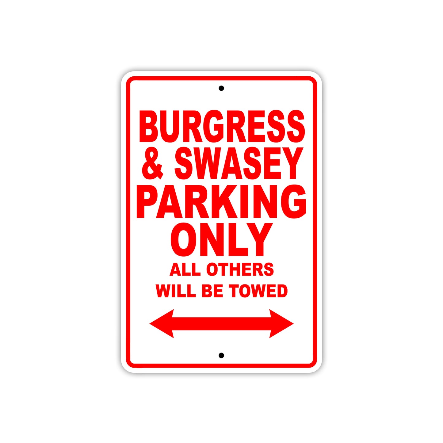 Burgress & Swasey Boats Parking Only All Others Will Be Towed Sea Ocean Beach Lake Boat Aluminum Metal Sign Plate