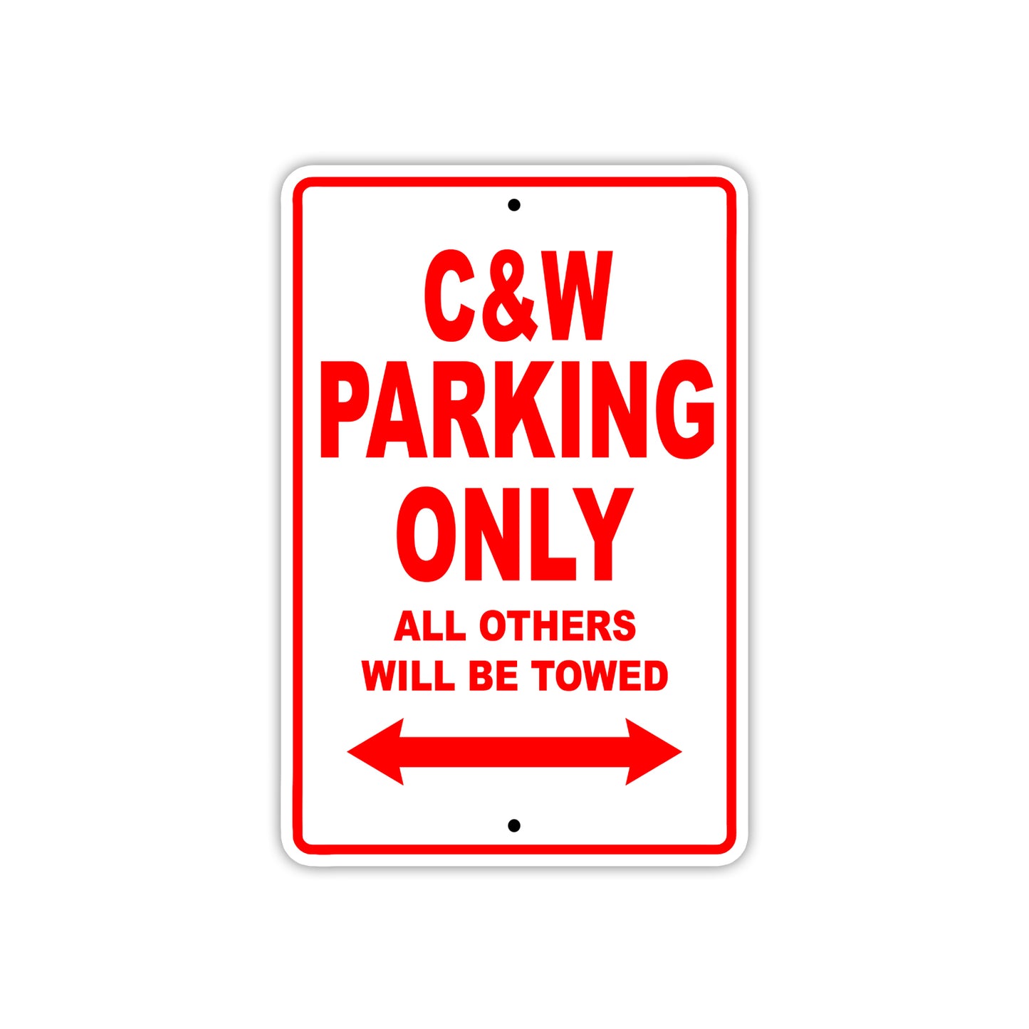 C & W Boats Parking Only All Others Will Be Towed Sea Ocean Beach Lake Boat Aluminum Metal Sign Plate