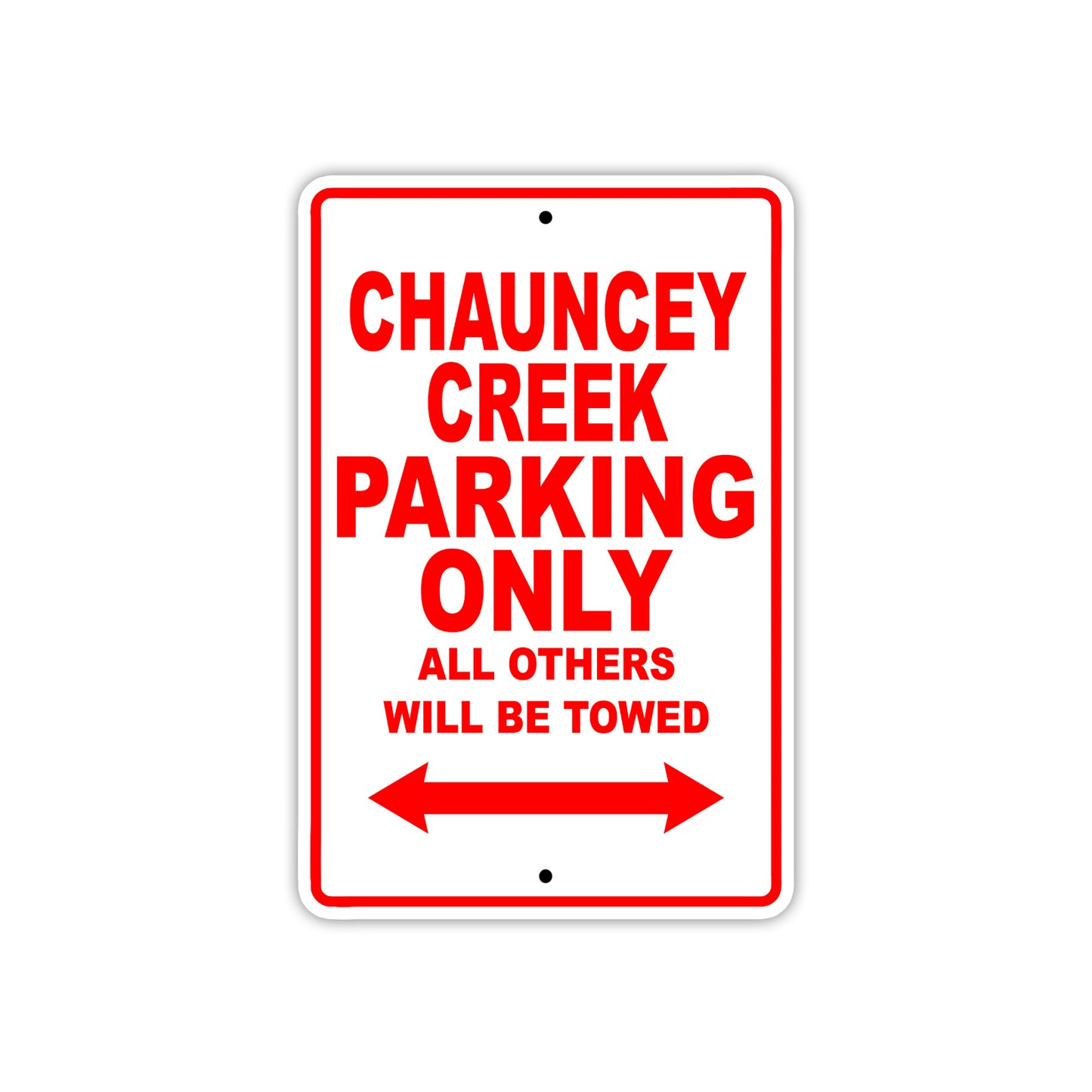 Chauncey Creek Boats Parking Only All Others Will Be Towed Sea Ocean Beach Lake Boat Aluminum Metal Sign Plate
