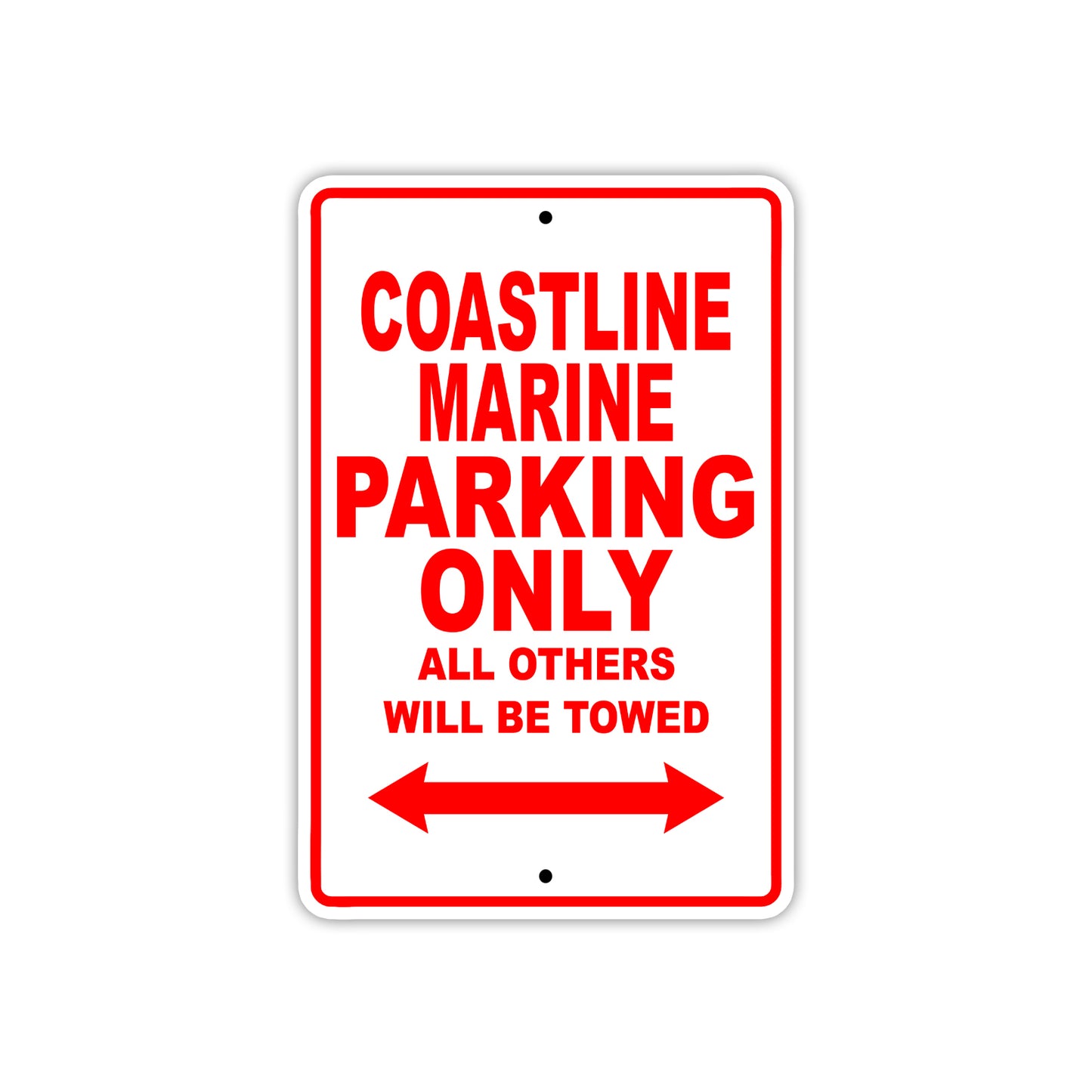 Coastline Marine Boats Parking Only All Others Will Be Towed Sea Ocean Beach Lake Boat Aluminum Metal Sign Plate
