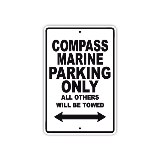 Compass Marine Boats Parking Only All Others Will Be Towed Sea Ocean Beach Lake Boat Aluminum Metal Sign Plate