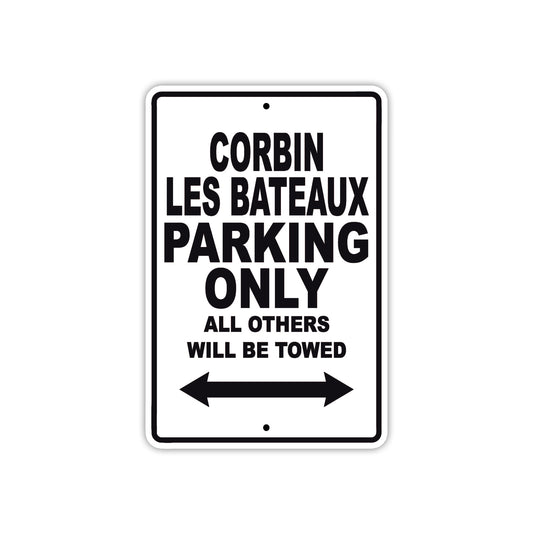 Corbin Les Bateaux Boats Parking Only All Others Will Be Towed Sea Ocean Beach Lake Aluminum Metal Sign Plate