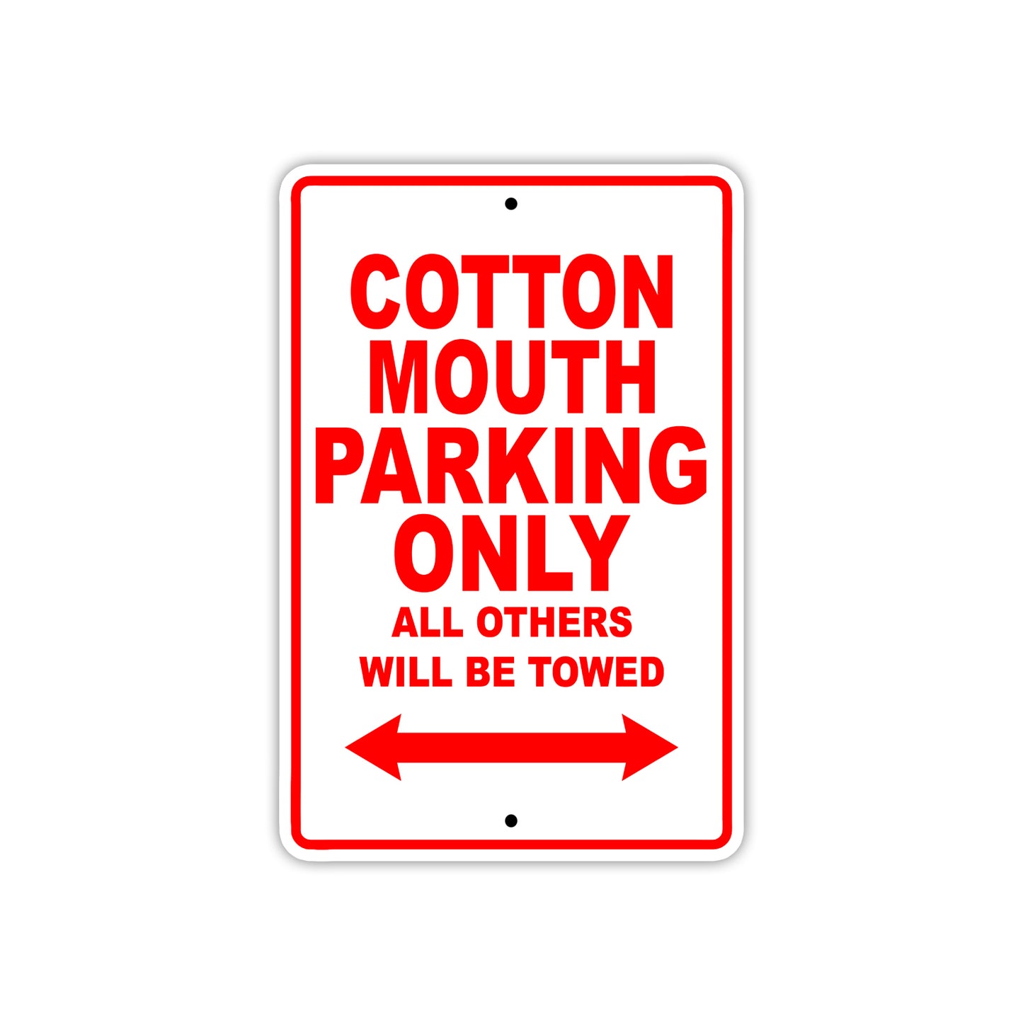 Cotton Mouth Boats Parking Only All Others Will Be Towed Sea Ocean Beach Lake Aluminum Metal Sign Plate
