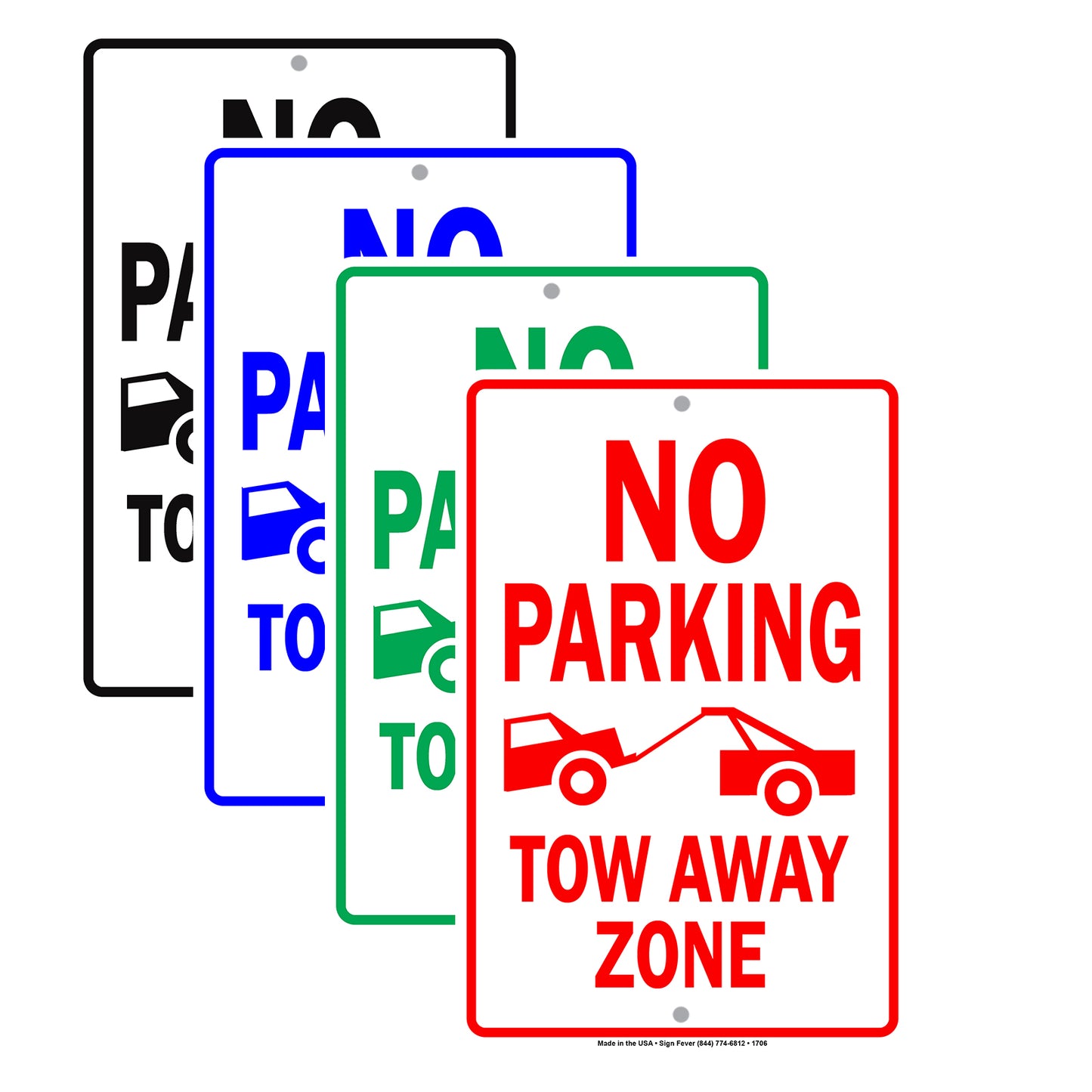 No Parking Tow Away Zone With Graphic Restriction Warning A Keep Moving Security Alert Aluminum