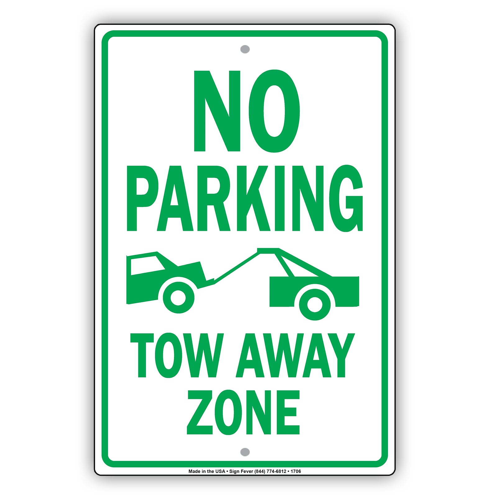 No Parking Tow Away Zone With Graphic Restriction Warning A Keep Moving Security Alert Aluminum