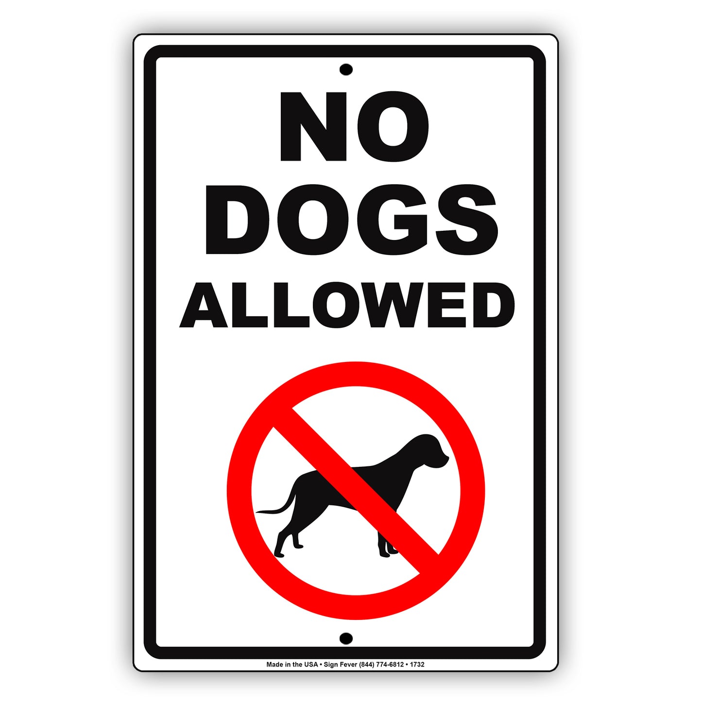 No Dogs Allowed Pets Policy Rule Alert Notice Warning Restriction Caution Aluminum Metal Sign Plate