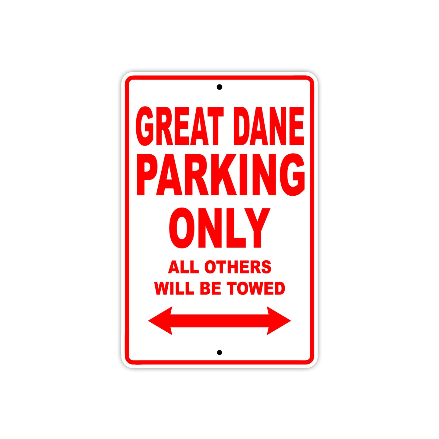 Great Dane Parking Only All Others Will Be Towed Sea Ocean Beach Lake Boat Aluminum Metal Sign Plate
