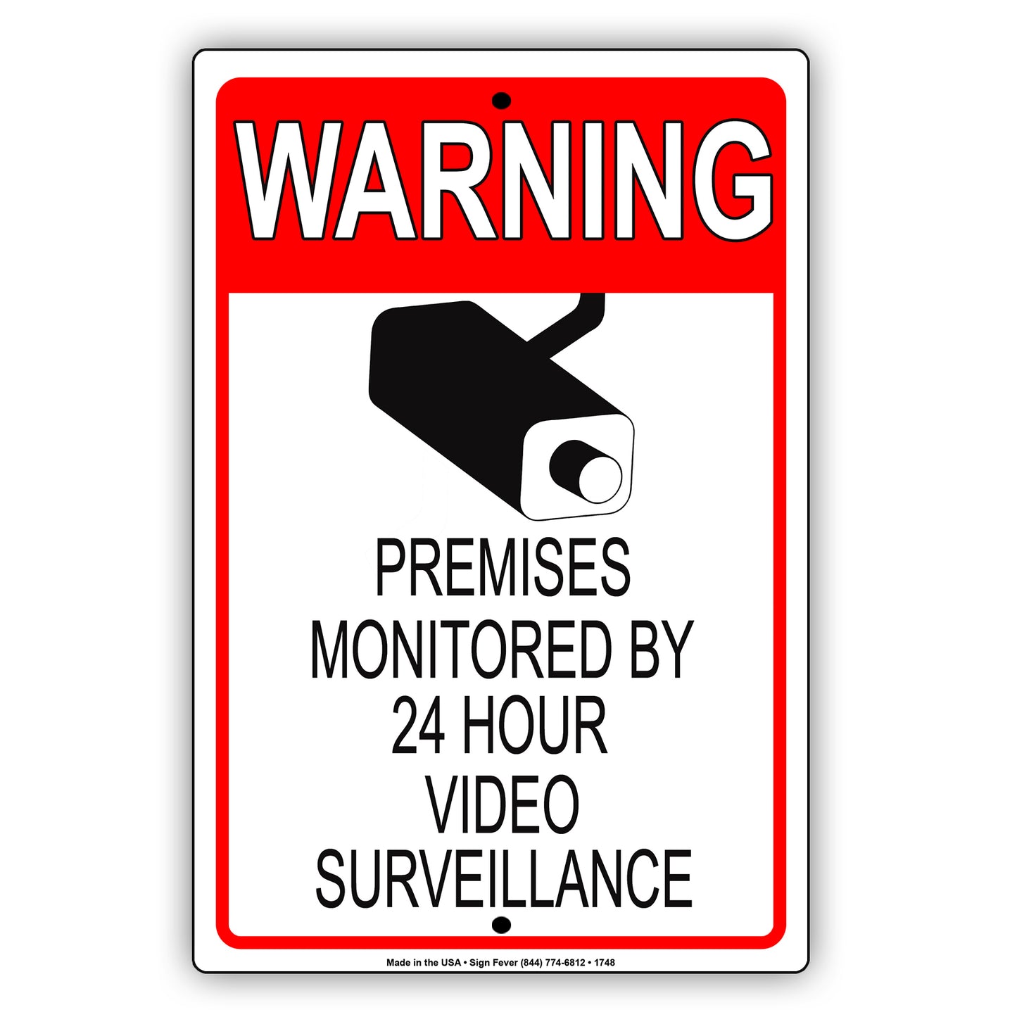 Premises Monitored By 24 Hour Surveillance Warning Restricted Private Property Security Aluminum Metal Sign Plate