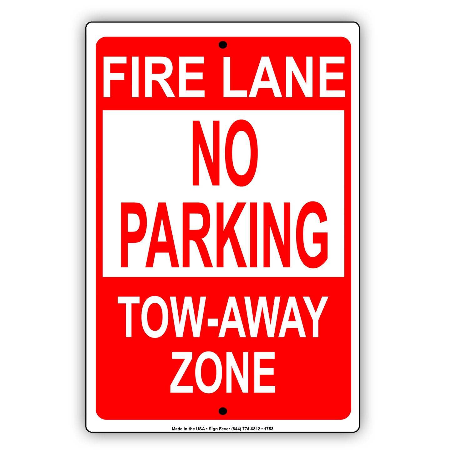 Fire Lane No Parking Tow Away Zone Restriction Keep Moving Don't Stop Warning Alert Notice Aluminum Metal Sign Plate