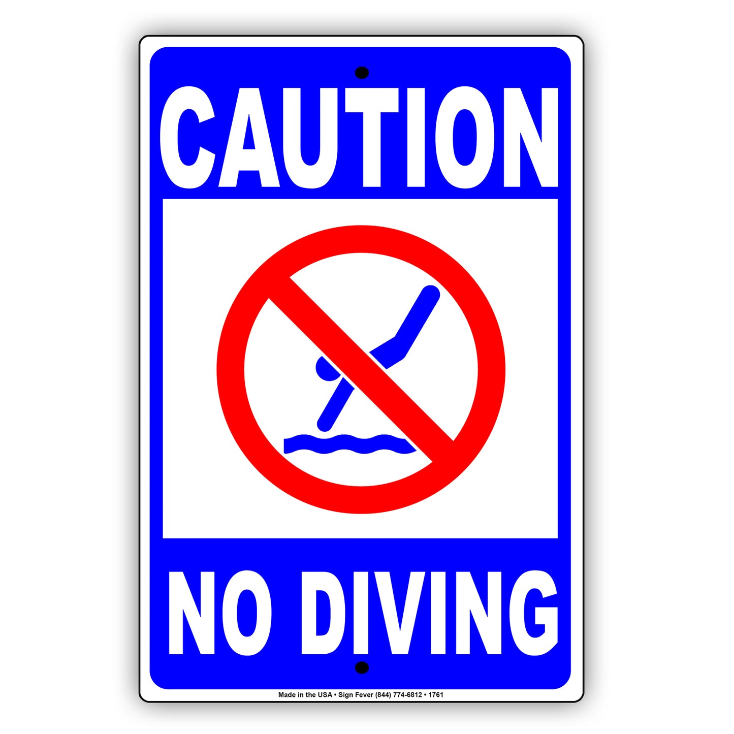 Caution No Diving Allowed Water Pool Rules Policy Swimming Safety Restriction Alert Notice Aluminum Metal Sign Plate