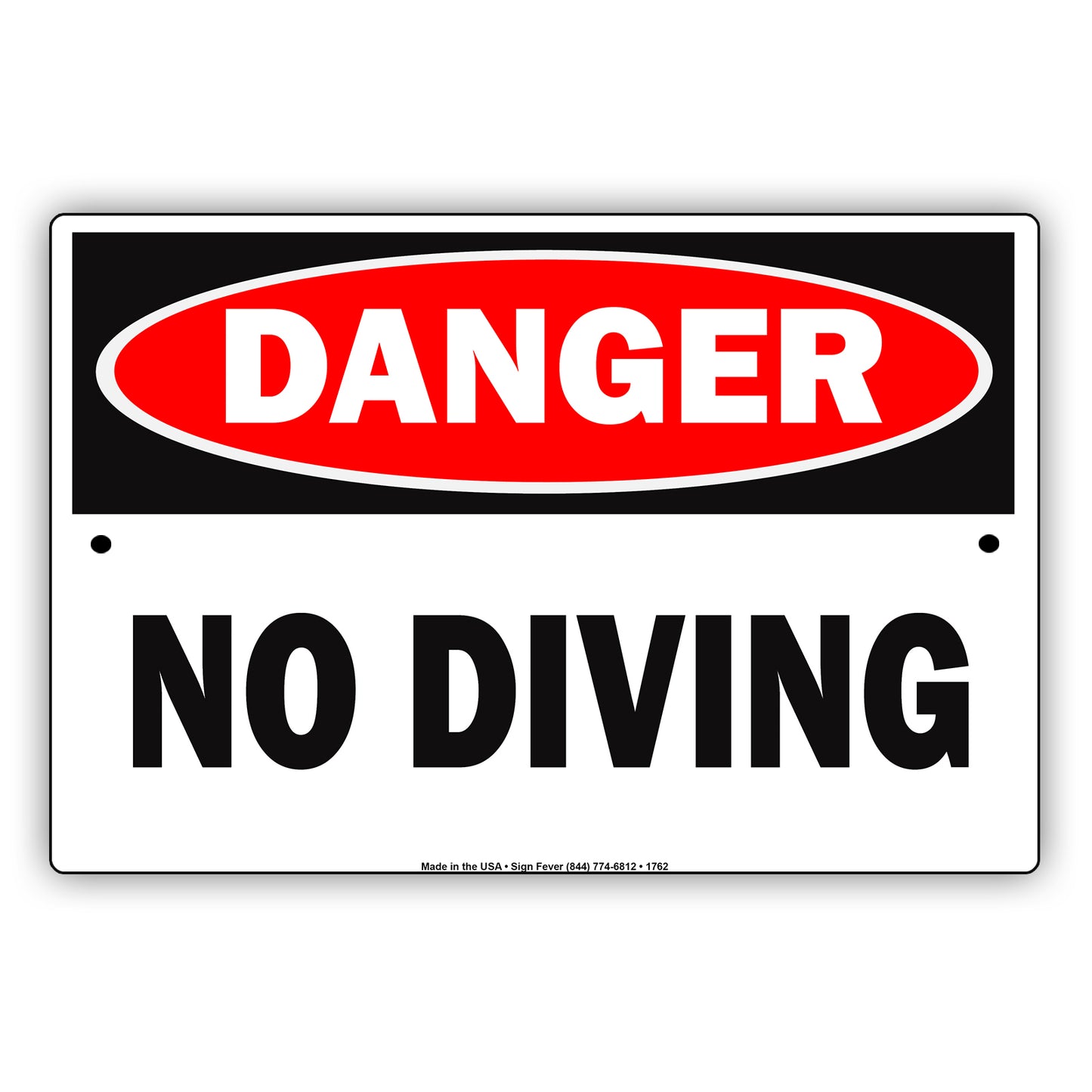 Danger Osha No Diving Allowed Rules Policy Safety Restriction Warning Alert Notice Aluminum Metal Sign Plate