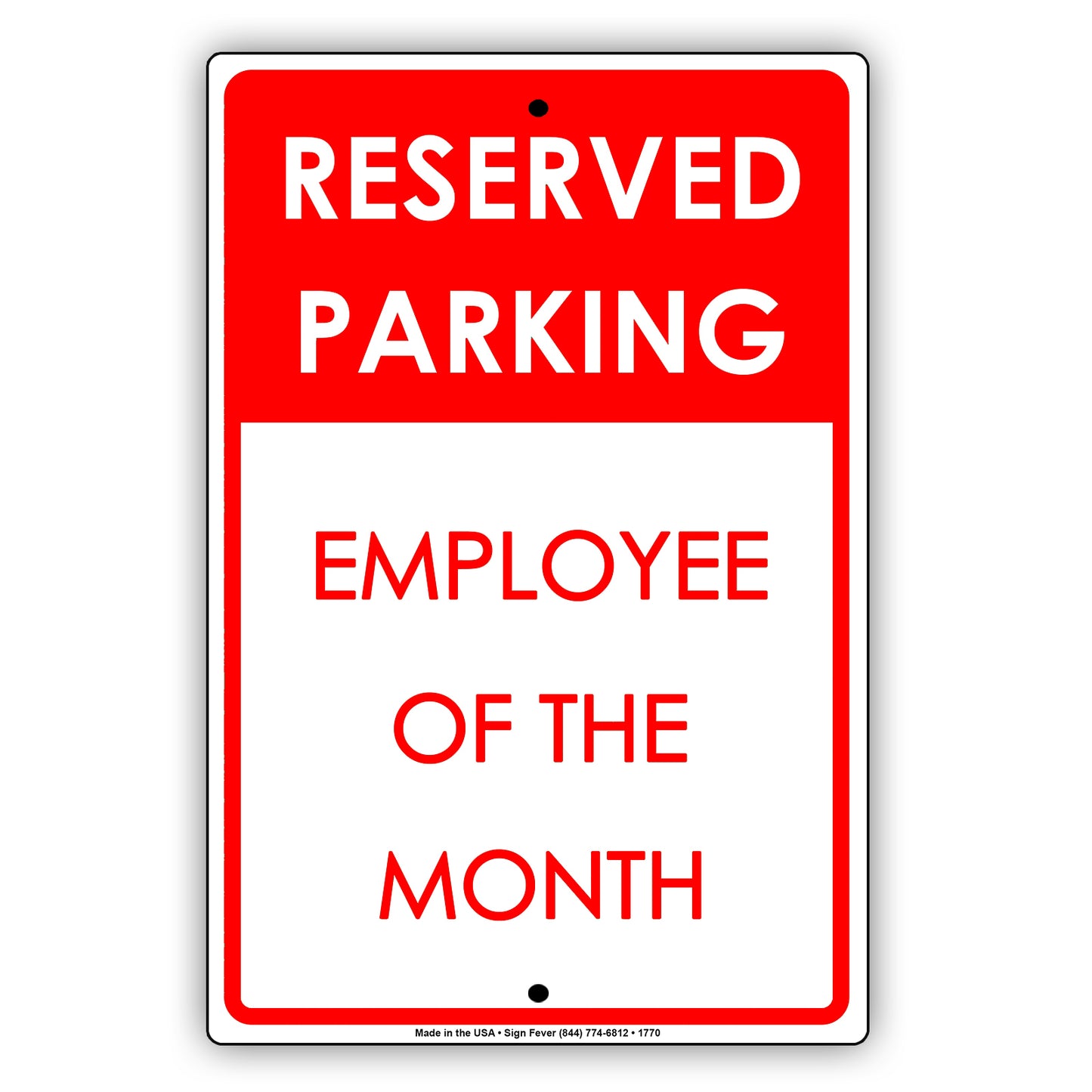 Reserved Parking Employee Of The Month Retail Restaurant Office Shopping Mall Novelty Aluminum Metal Sign Plate