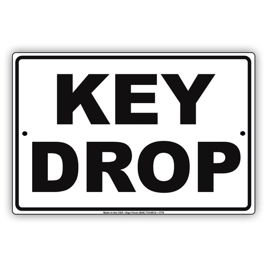 Key Drop Workshop Apartment Restaurant Locker Aluminum Metal Sign Plate