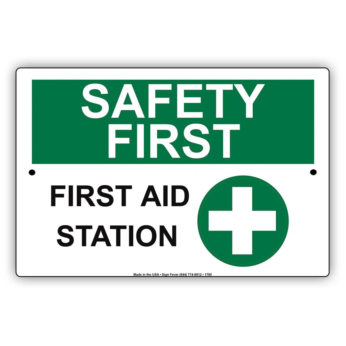 Safety First Aid Station Clinic Medication Protection Aluminum Metal Sign Plate
