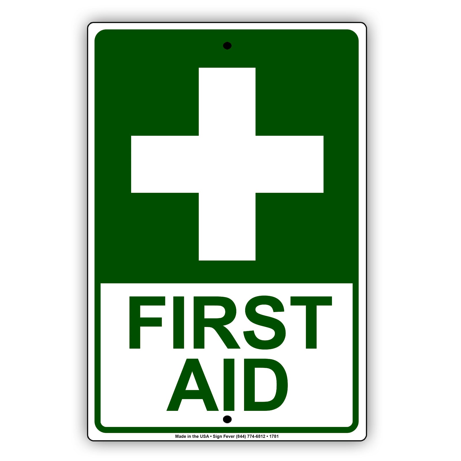First Aid Emergency Safety Hospital Medication Workplace Protection Notice Aluminum Metal Sign Plate