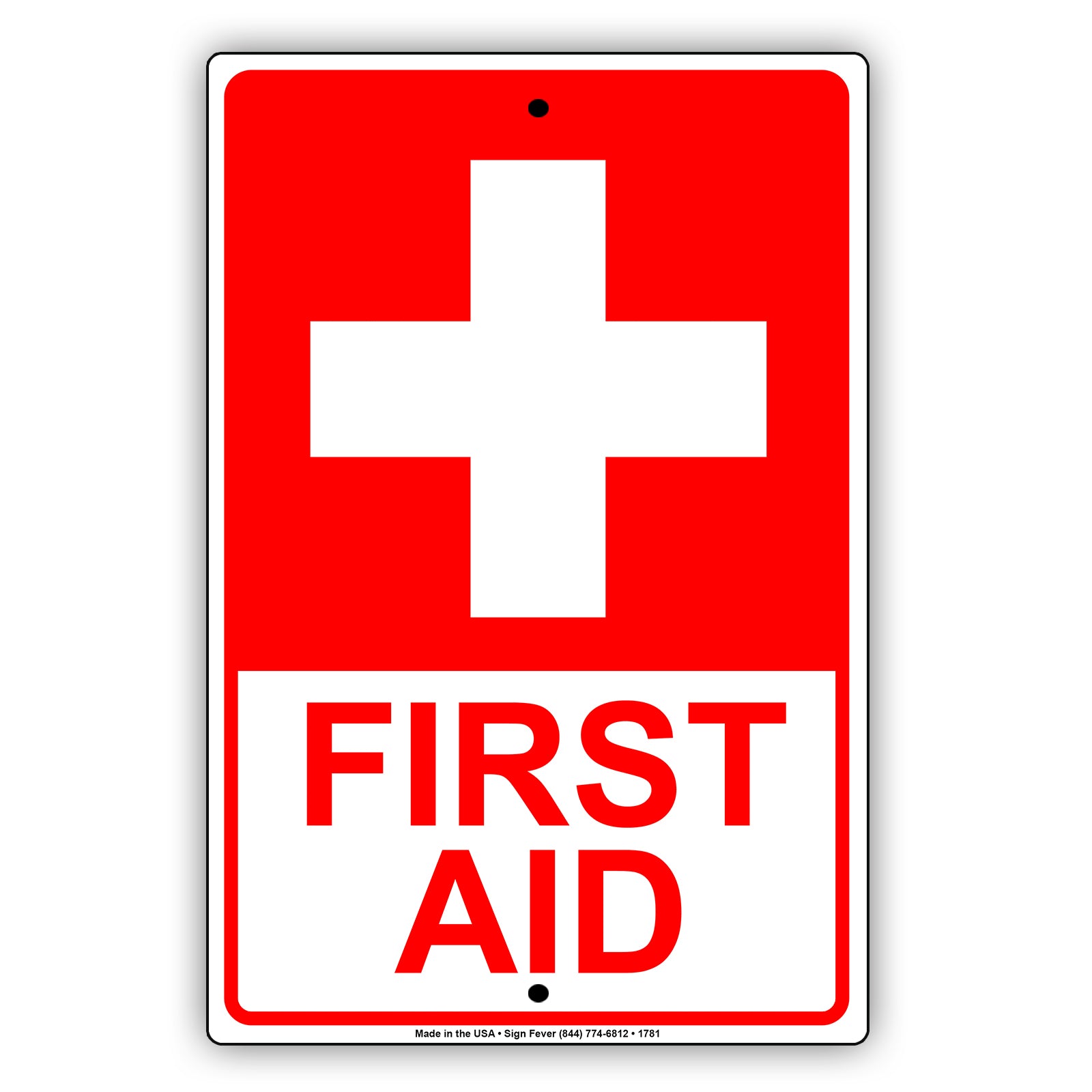 First Aid Emergency Safety Hospital Medication Workplace Protection Notice Aluminum Metal Sign Plate