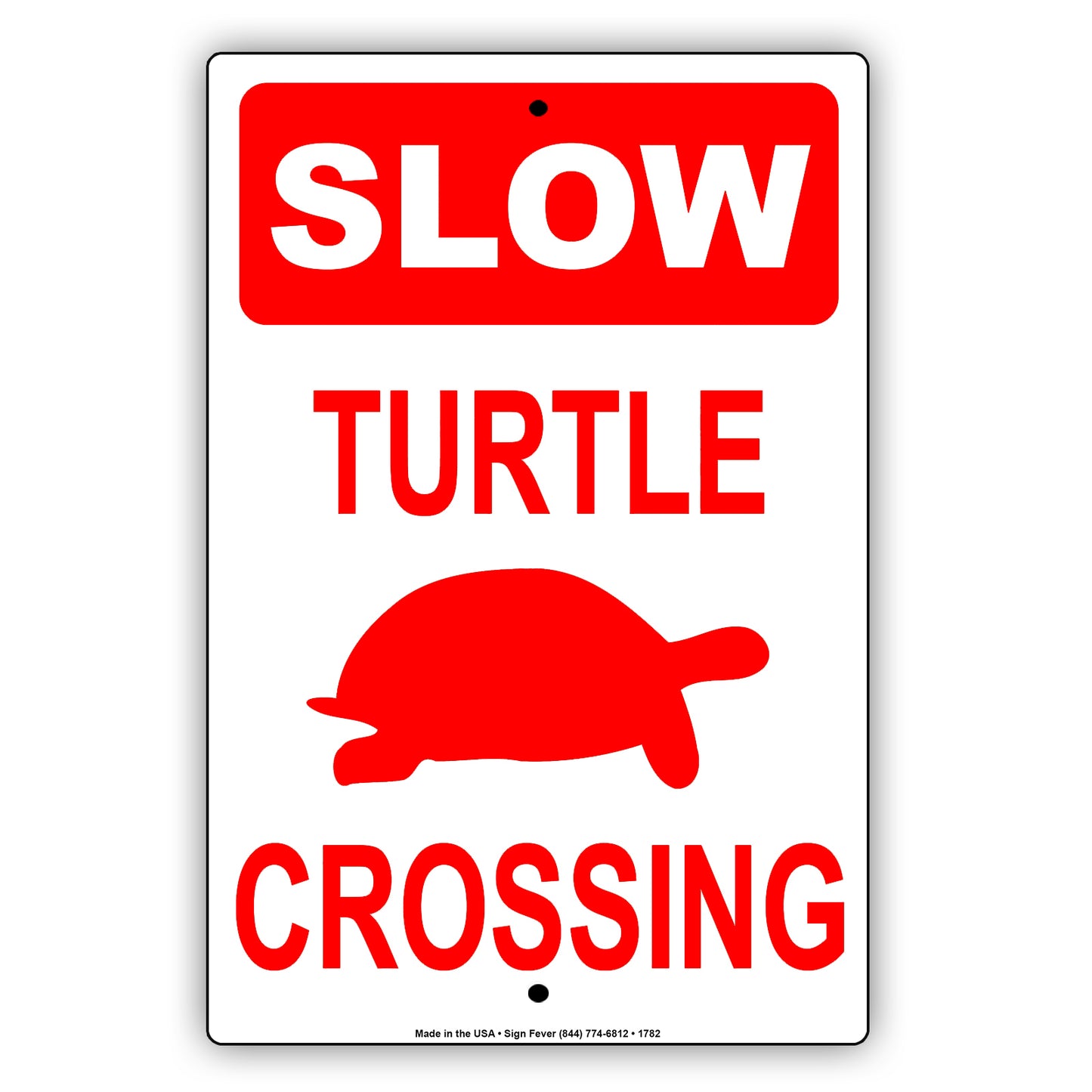 Slow Turtle Crossing Funny Novelty Wall Decor Gift Park Animal Caution Road Alert Notice Aluminum Metal Sign Plate
