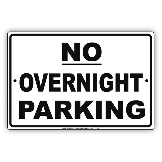 No Overnight Parking Sign
