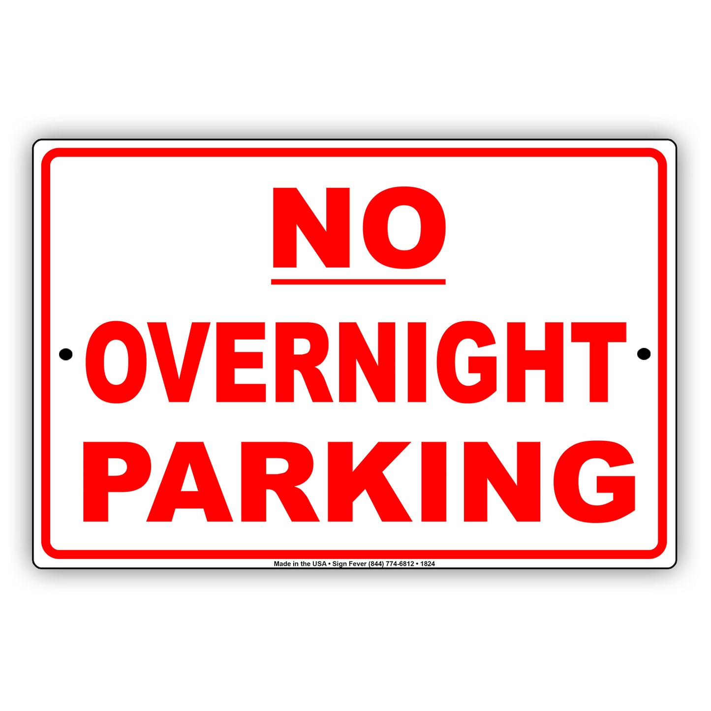 No Overnight Parking Sign