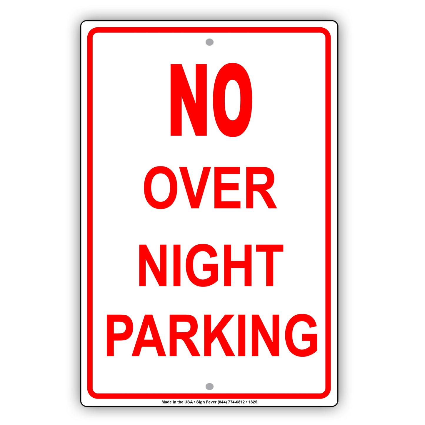 No Overnight Parking Allowed Sign