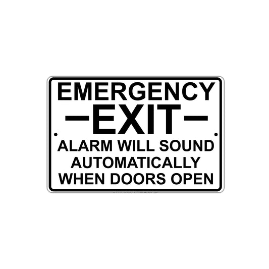 Emergency Exit Alarm Will Sound Automatically When Doors Open Alert Shopping Mall Plaza Aluminum