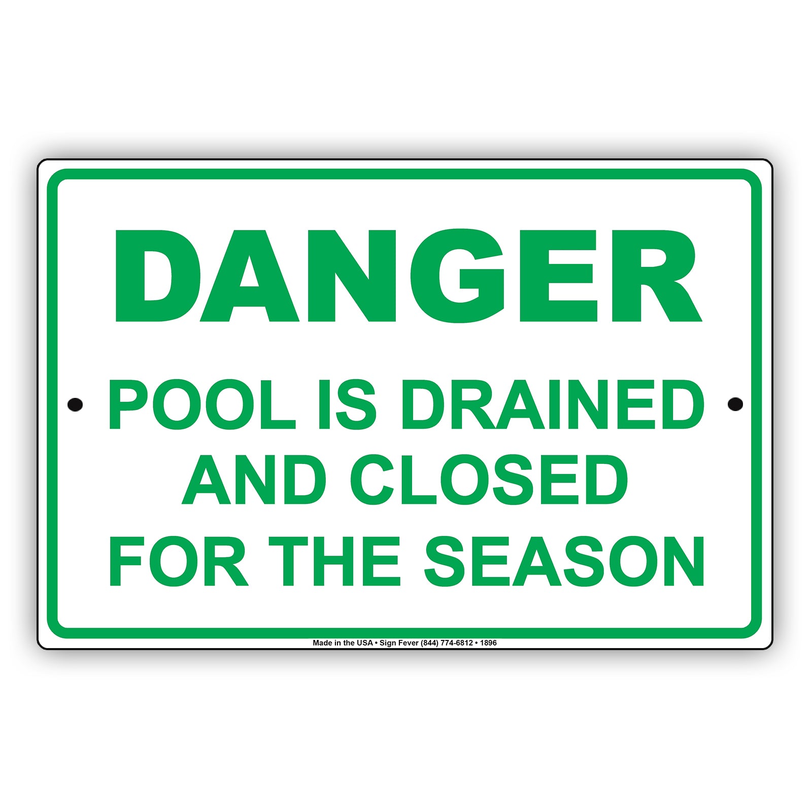 Danger Pool Is Drained And Closed For The Season Safety Restriction Attention Caution Aluminum
