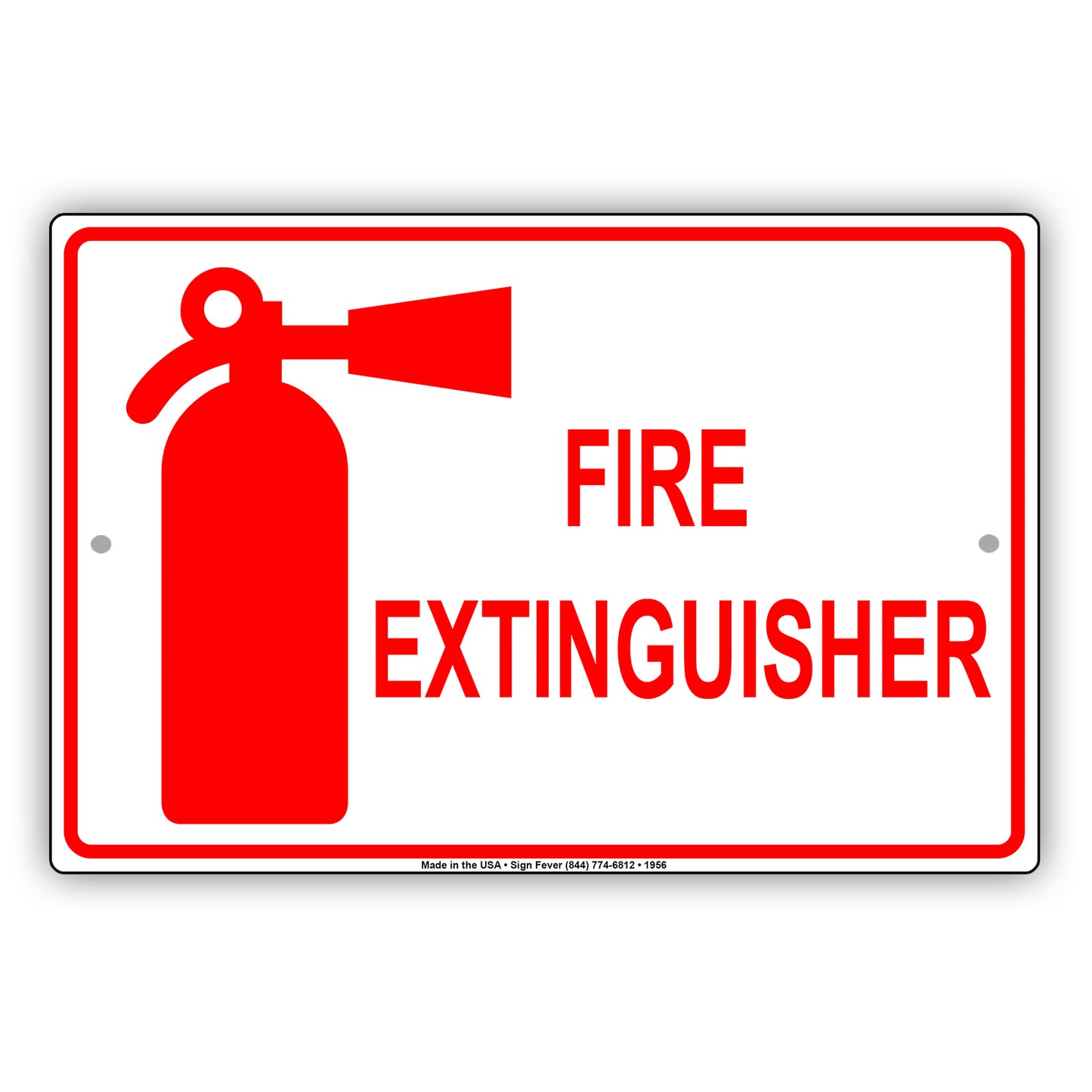 Fire Extinguisher Fire Emergency Safety Alert Caution Warning Notice Aluminum