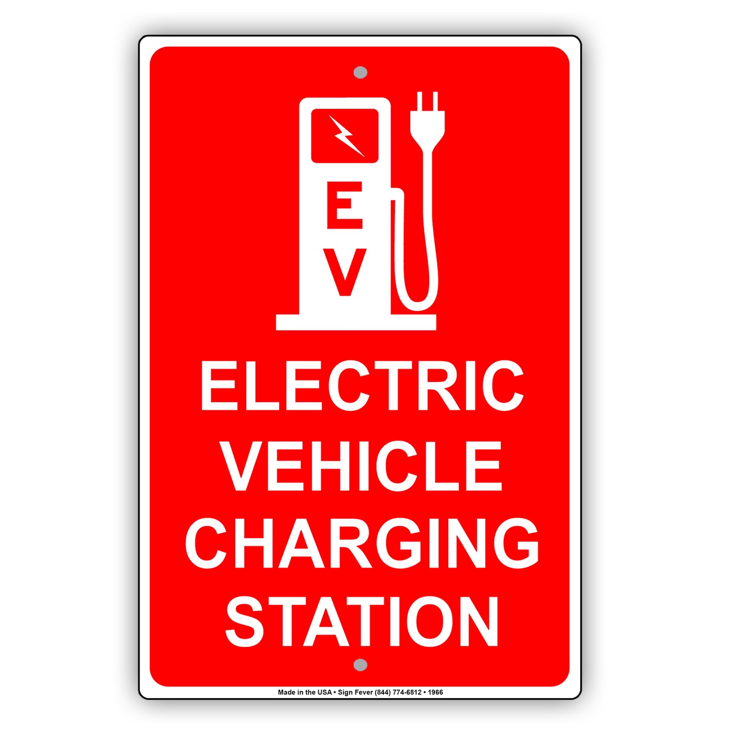 Electric Vehicle Charging Station Reserved Spot With Graphic Alert Caution Warning Aluminum