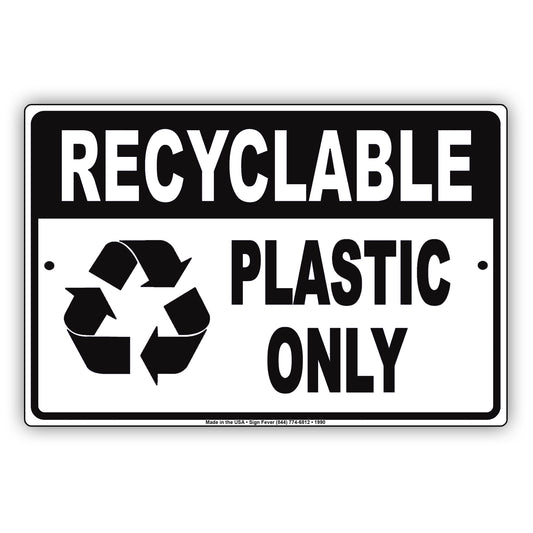 Recyclable Plastic Only Environmental Friendly Recycle Bin Restrictions Alert Caution Aluminum