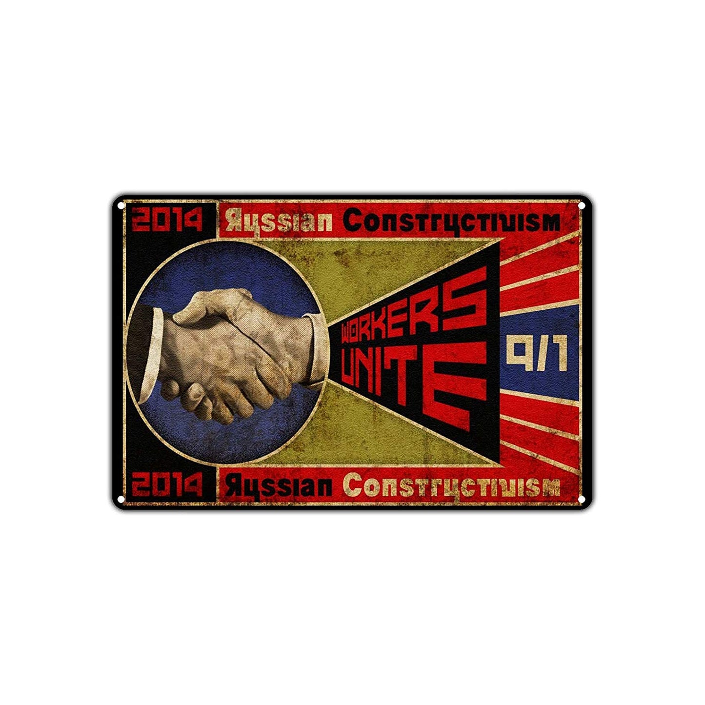 2014 Russian Constructiuism Workers Unite Vintage Retro Wall Decor Art Shop Man Cave Bar Aluminum Sign
