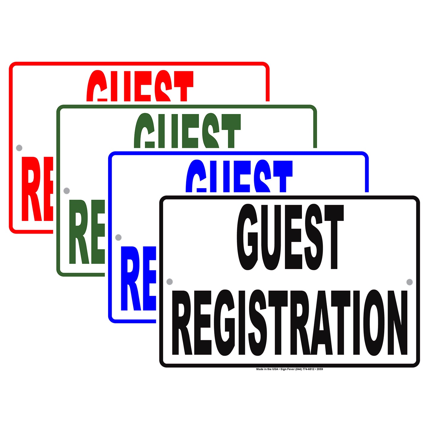 Guest Registration Front Desk Building Entrance Caution Alert Warning Notice Aluminum